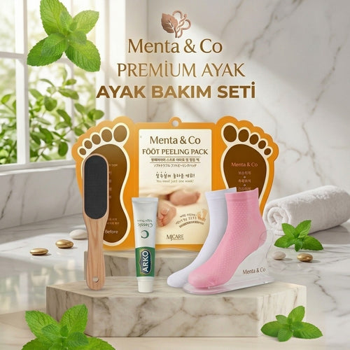 Menta & Co. Çatlak ve Nasır Giderici Yenileyici Ayak Peeling Maskesi & Bakım Seti